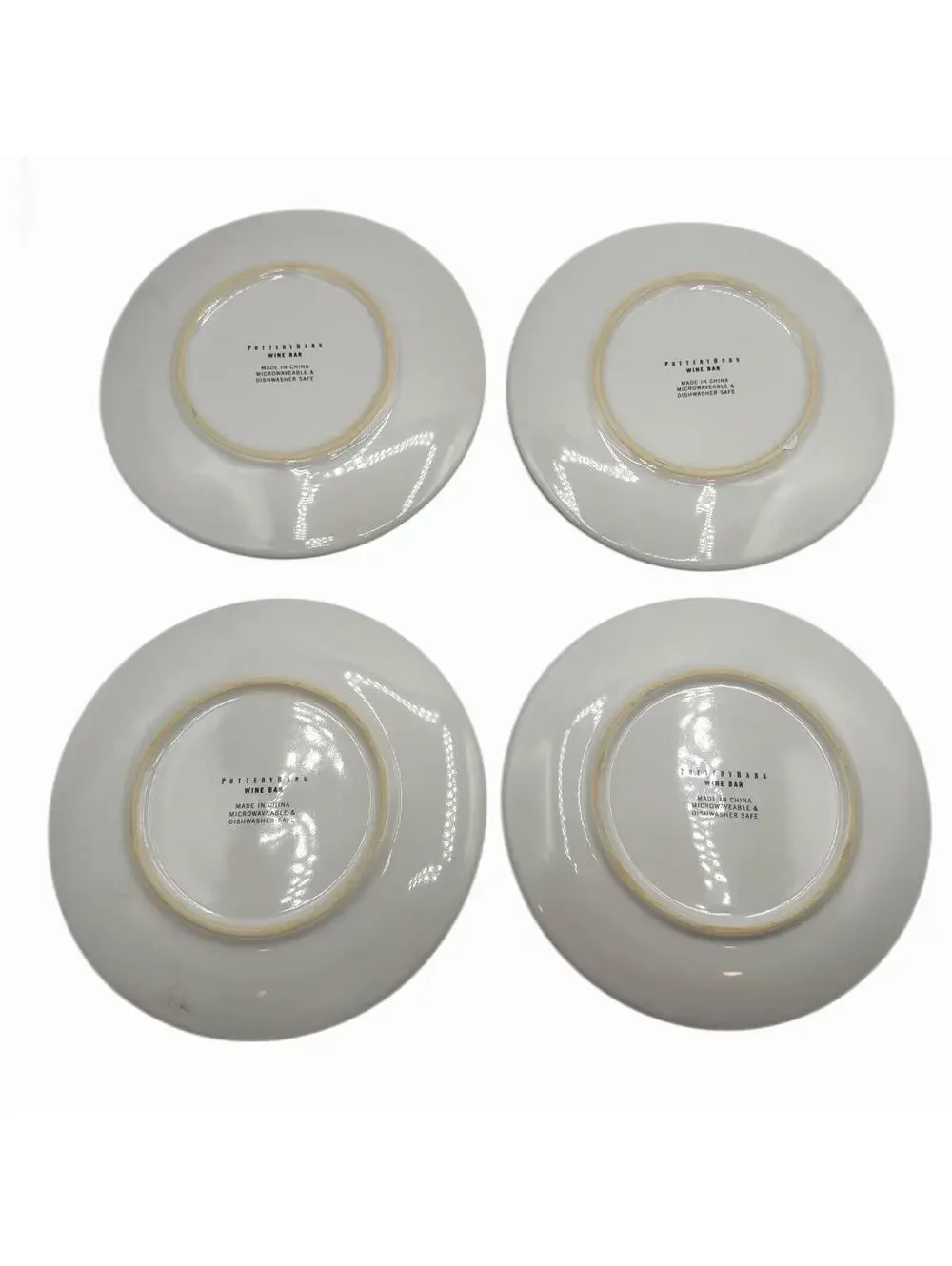 Set of 4 Potterybarn Wine Bar 8.25” Ceramic Salad / Appetizer Plates